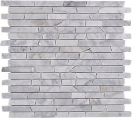 Mosaico Muretto Marmo Bianco Carrara anticato