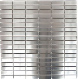 Mosaico 15/48mm in Metallo Acciaio satinato