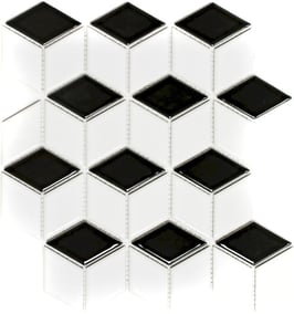 Mosaico Rombo SCACCHI BIANCO OPACO