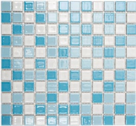 Mosaico Classica MIX BIANCO BLU LUCIDO