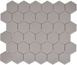 Mosaico 51/59mm ANTISCIVOLO Esagoni GRIGIO CHIARO opaco