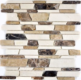 Mosaico Muretto Marmo Biancone Emperador Big anticato