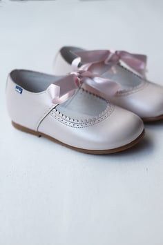 Chaussures ballerines cuir rose