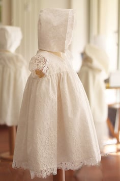 Bonnet baptême dentelle Amaia