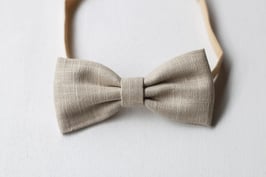 Noeud papillon enfant lin beige