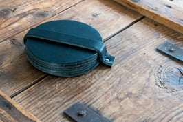 onderzetters leer | rond | 6 stuks | Ø 10 cm | Zwart