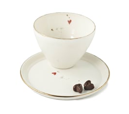 kleine Goldschale mit Teller