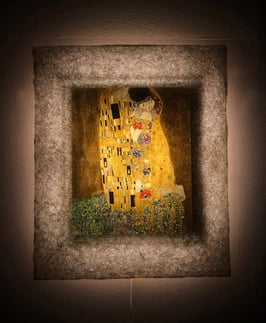 クリムト「接吻」と和紙ックセット　和紙柄AWATABE