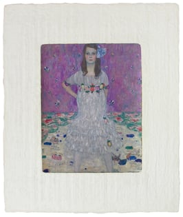 クリムト「メーダ・プリマヴェージの肖像」と和紙ックセット（小サイズ）　卓上アクリルスタンド付き　和紙柄OOTAKI