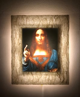 ダ・ヴィンチ「救世主」と和紙ックセット　和紙柄SHINZAIKE