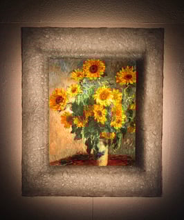 モネ「ひまわり」と和紙ックセット　和紙柄IWAMOTO