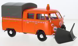 VW T1 DoKa, orange, DoKa-Pritsche mit Plane und Schneepflug, 1966 Art.Nr. 16.466A