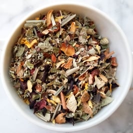 Pantoffeltee -  Blätter, Früchte, Wurzeln, Blüten