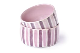 Hundenapf „Princess“, Keramik, rosa / lila gestreift