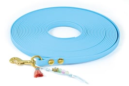 hundestrand, Biothane® Schleppleine, 10 m, babyblau