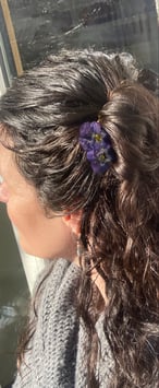 Haar Steck Kamm gross Viola/Stiefmütterchen