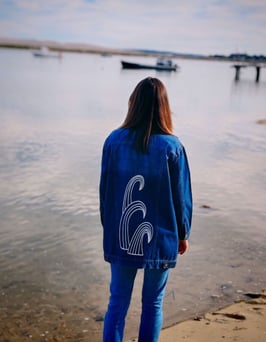 Veste jean longue "Love ocean"