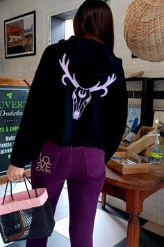 Pantalon skinny violet "LOVE Bohème"