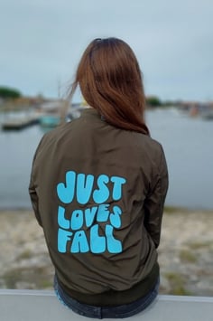 Veste bombers kaki "just love fall"