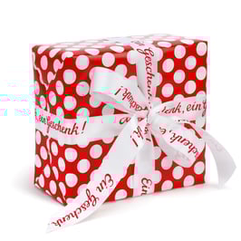 Zavijalni papir - rdeč z velikimi belimi pikami