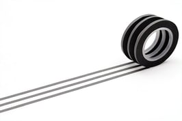 Set washi lepilnih trakov - Slim Set J - 6 mm matte black