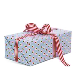 Zavijalni papir - moder z rdečimi pikicami