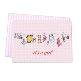 Kartica ob rojstvu deklice "It's a girl"