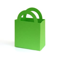 Darilna papirnata vrečka v zeleni barvi (jabolko)