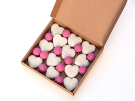 Set srčkov in kroglic iz filca za girlando ali drugo ustvarjanje (mobile, ...)