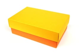 Darilna škatlica - velikost M v rumeno-oranžni barvi