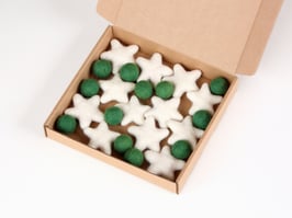 Set zvezdic in kroglic iz filca za girlando ali drugo ustvarjanje (mobile, ...)