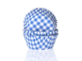 Papirčki za mafine - modri karo