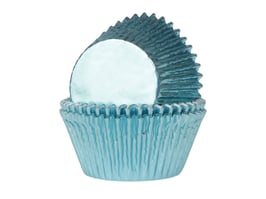 Papirčki za mafine - svetlo modri "baby blue" s sijajem
