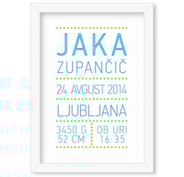 Individualizirana grafika ob rojstvu fantka "Jaka"