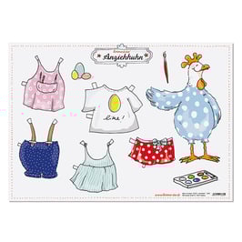 Kokoška špiklja-špoklja - sestavljanka z oblačili