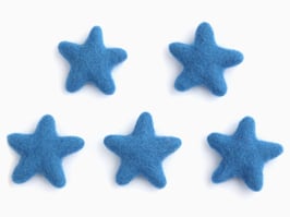 Set pet modrih zvezdic iz filca