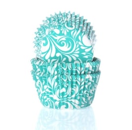 Papirčki za mafine - svetlo modri z viticami