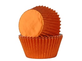 Papirčki za mafine - oranžni s sijajem