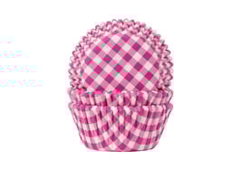 Papirčki za mafine - hot pink karo