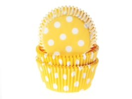 Papirčki za mafine - rumeni z belimi pikami