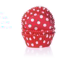 Papirčki za mafine - rdeči z belimi pikami