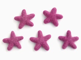 Set pet vijoličnih zvezdic iz filca