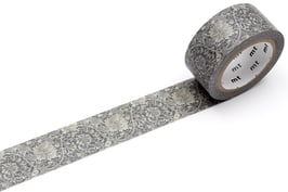 Washi lepilni trak - Pure honeysuckle & tullip black ink