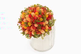 Okrogli šopek s suhim cvetjem - šopek dobre volje