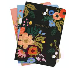 Lively Floral Stitched Notebooks - set treh zvezkov