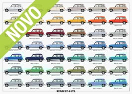 Poster Renault 4 v vseh barvah