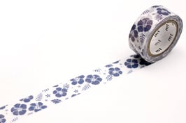Washi lepilni trak - MT pearl: hibiscus navy blue