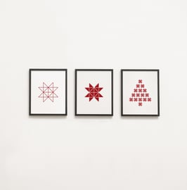 Set treh printov A4 motiv zvezdice