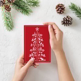 Set čestitk Xmas Tree