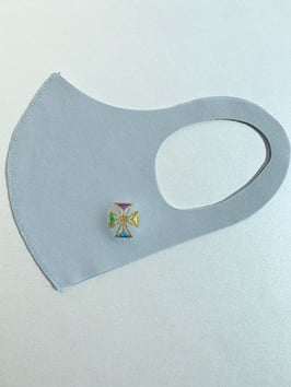 お守りマスク（こま　カラフル黄）ーK01